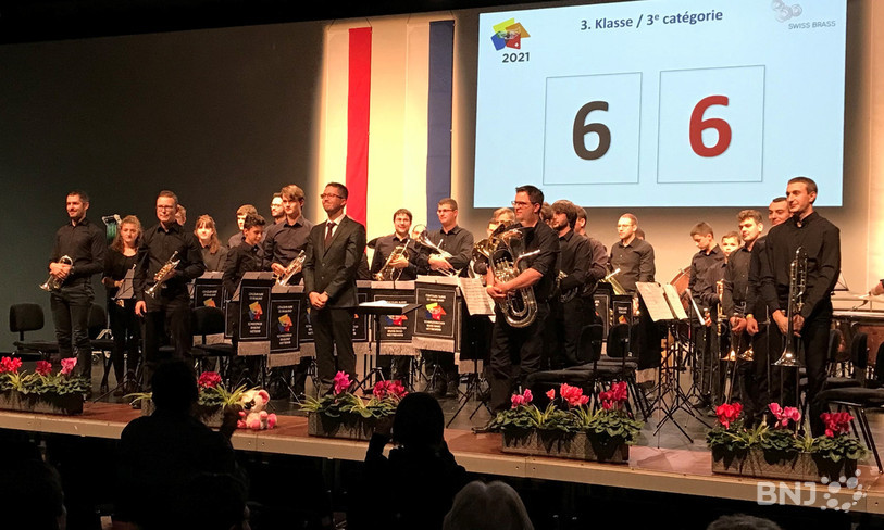 L'ECJ B a terminé 7e avec son morceau au Concours suisse des Brass Bands (photo : ECJ).