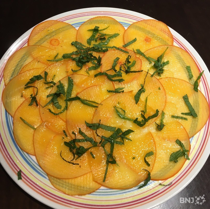 carpaccio de kakis
