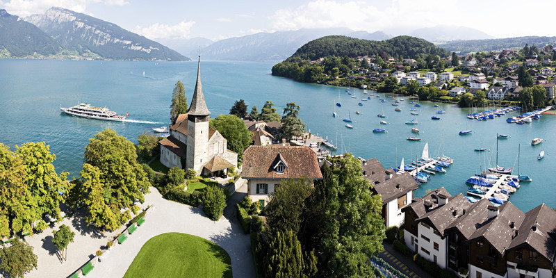 Une vue du village de Spiez (spiez.ch)