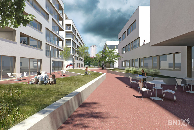 L'ilot B sera la première réalisation du quartier Le Corbusier. 