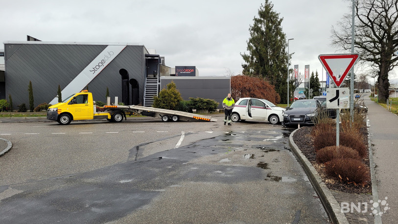 Une collision a eu lieu sur la rue Emile-Boéchat samedi à Delémont.