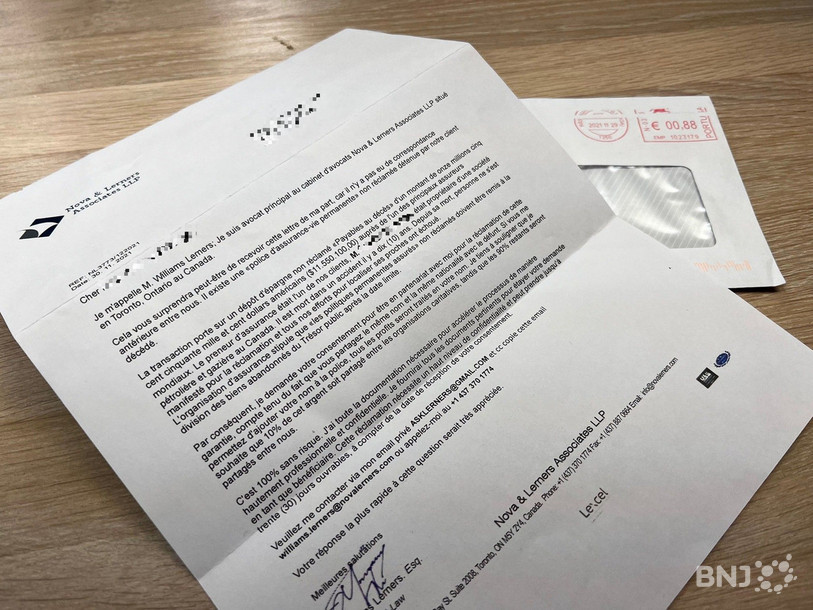 Voici un exemple de courrier reçu chez des citoyens neuchâtelois par la poste.