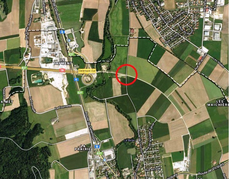 Les travaux se dérouleront à l'endroit marqué (image: Google Maps)