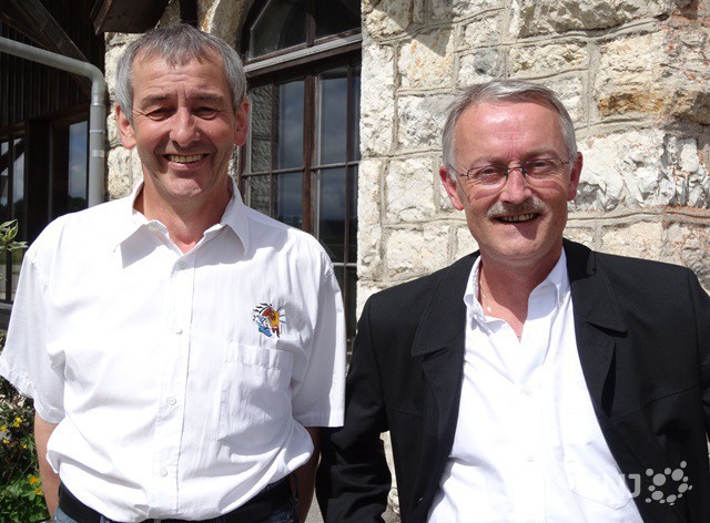 Daniel Jolidon (ici à droite) en compagnie de Bernard Varin, le vice-président du Marché-Concours