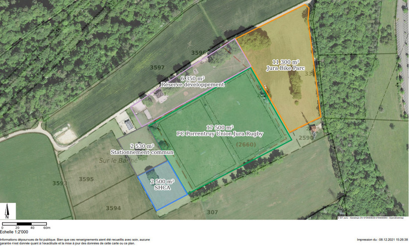 Le projet initial pour la nouvelle zone de sports et loisirs du Banné à Porrentruy. (Image: ville de Porrentruy)