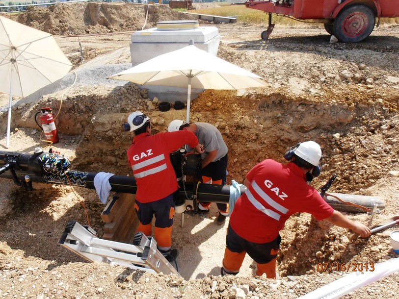 Les travaux ont déjà commencé à Courrendlin (photo: RégioGaz)
