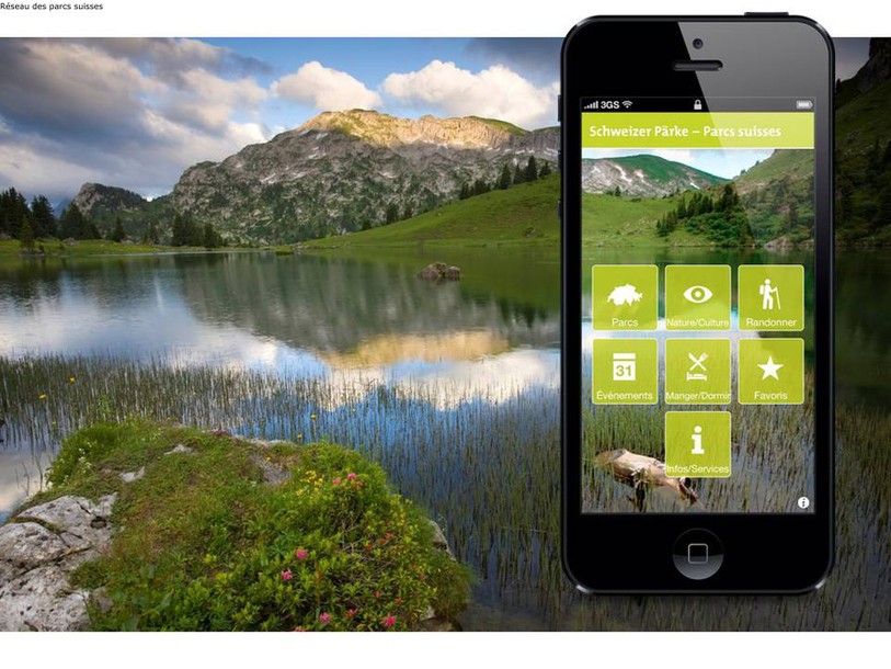 La nouvelle application pour smartphone des Parcs suisses rend la randonnée plus facile et spontanée ! Photo : Réseau des parcs suisses