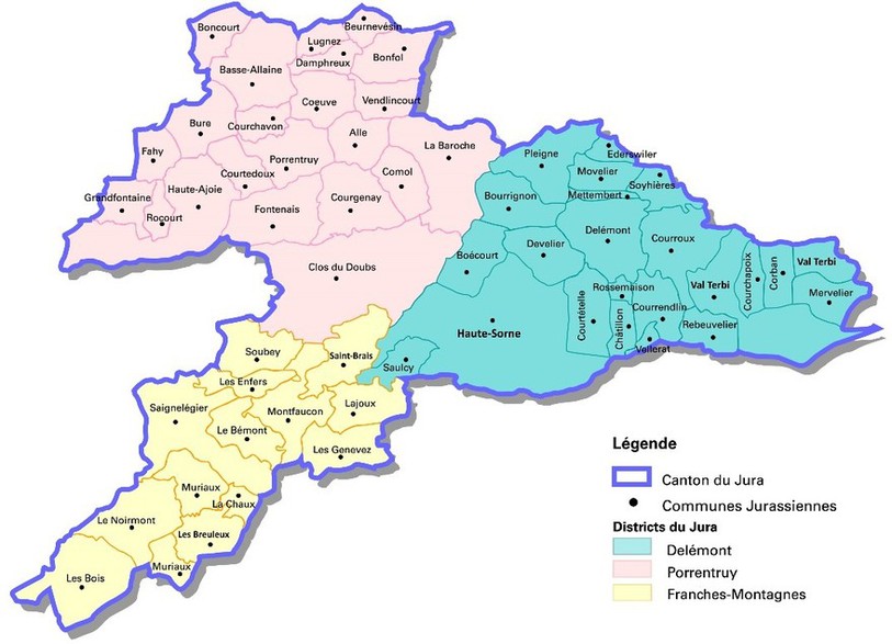 Le Service jurassien de l'aménagement du territoire veut assurer le développement des communes et lutter contre le mitage du territoire (image : www.jura.ch)