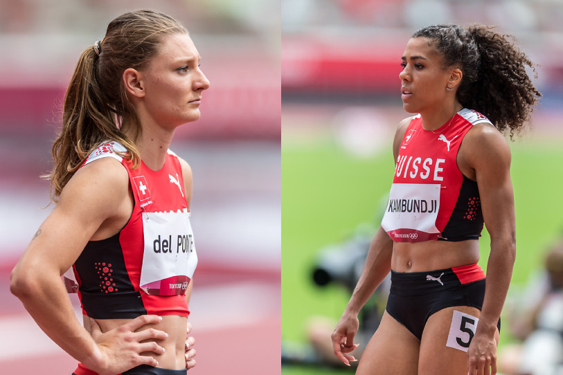Ajla Del Ponte (à gauche) et Mujinga Kambundji (à droite) avaient réussi l'exploit de se qualifier pour la finale du 100m lors des derniers Jeux olympiques (photos : KEYSTONE/ULF SCHILLER)