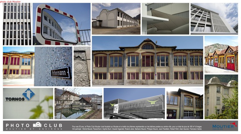 L'une des cinq bâches installées en ville de Moutier.