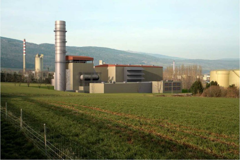 La future centrale à gaz de Cornaux (image de synthèse).