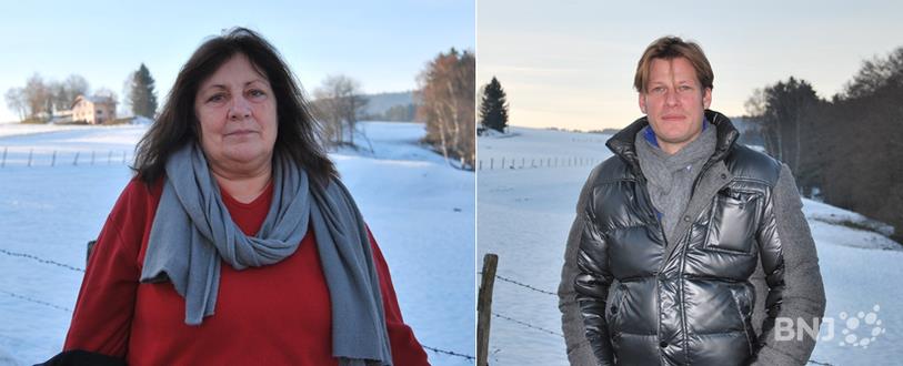 La mairesse sortante Arlette Delémont (à gauche) et le vice-maire Marc-André Houmard (à droite) se disputent la mairie.