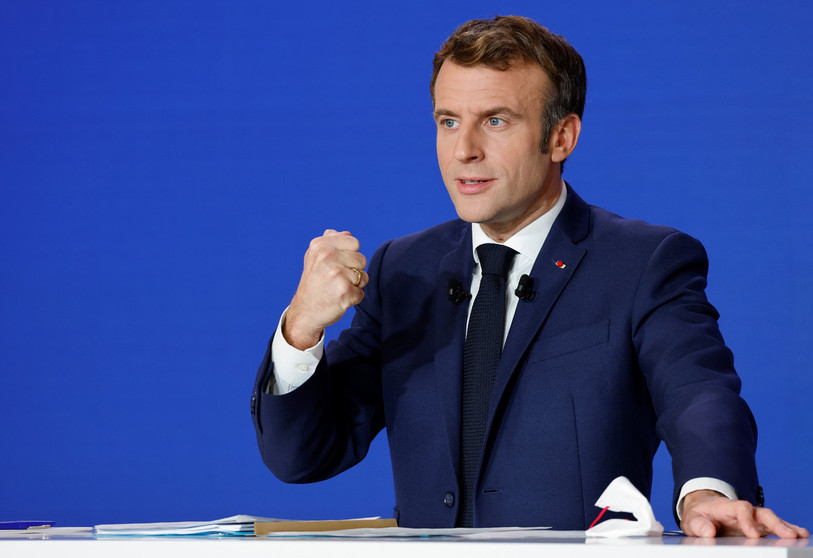 Le président français sortant Emmanuel Macron est pour l'instant favori des sondages pour une victoire en 2022. (Photo : KEYSTONE /EPA / Ludovic Marin / POOL MAXPPP OUT).