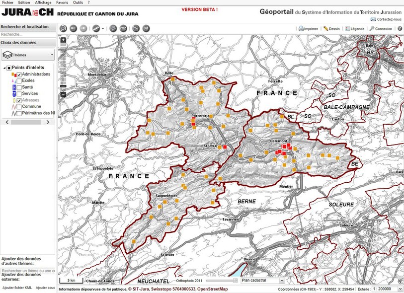 La nouvelle version du géoportail jurassien