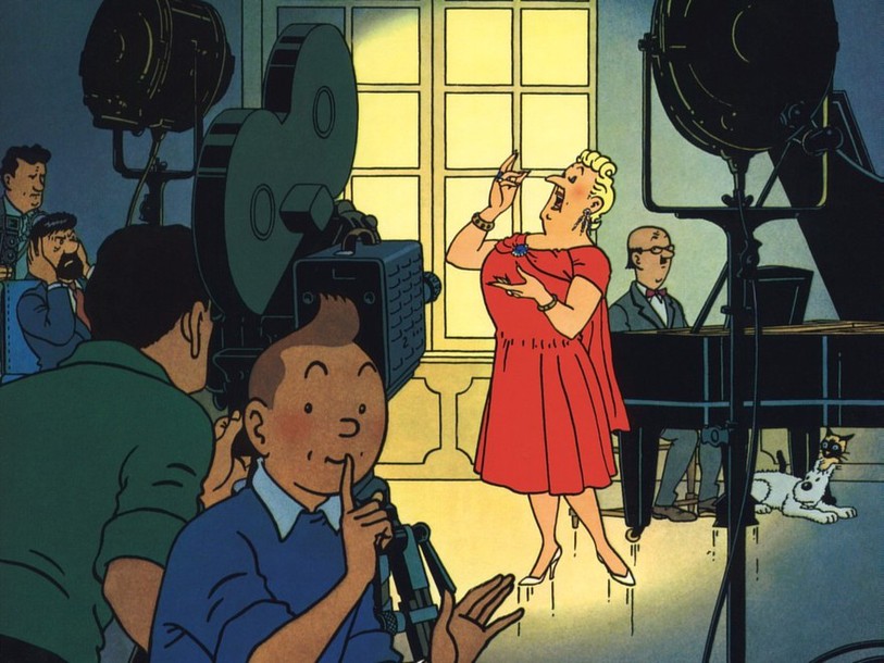 La Castafiore apparaît régulièrement dans les aventures du reporter belge.