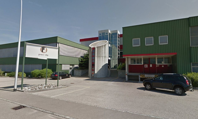 L'absentéisme lié au variant Omicron pèse sur l'entreprise Preci-Dip située à Delémont. (Données cartographiques : Google Map 2013).