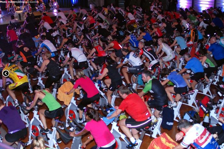Les cyclistes en salle, ici lors de la 2e édition de l'Indoorcycling de Bienne en 2013.