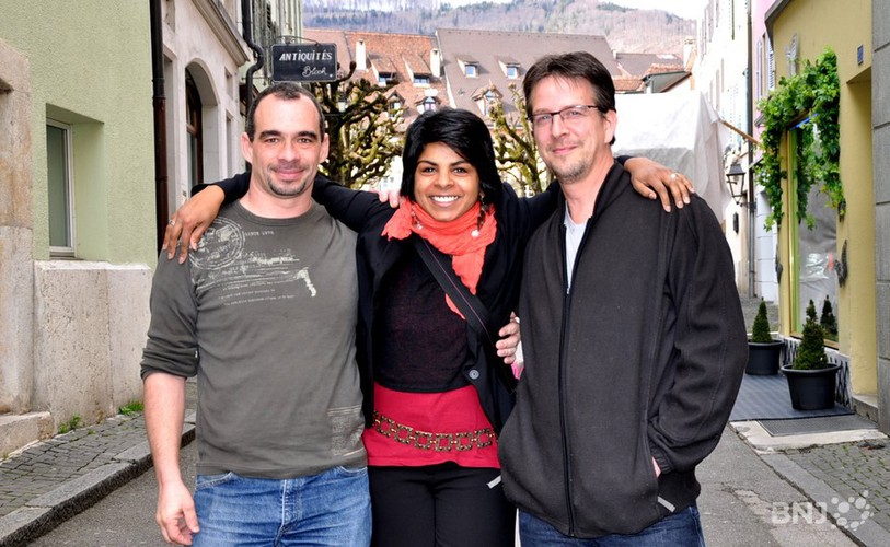 Jean-François Doriot, président de la Sexy-Clique (Delémont), Maude Simon, présidente de la Pataclique (Bassecourt), Marc Boegli, président de la Chati-Clique (Châtillon)