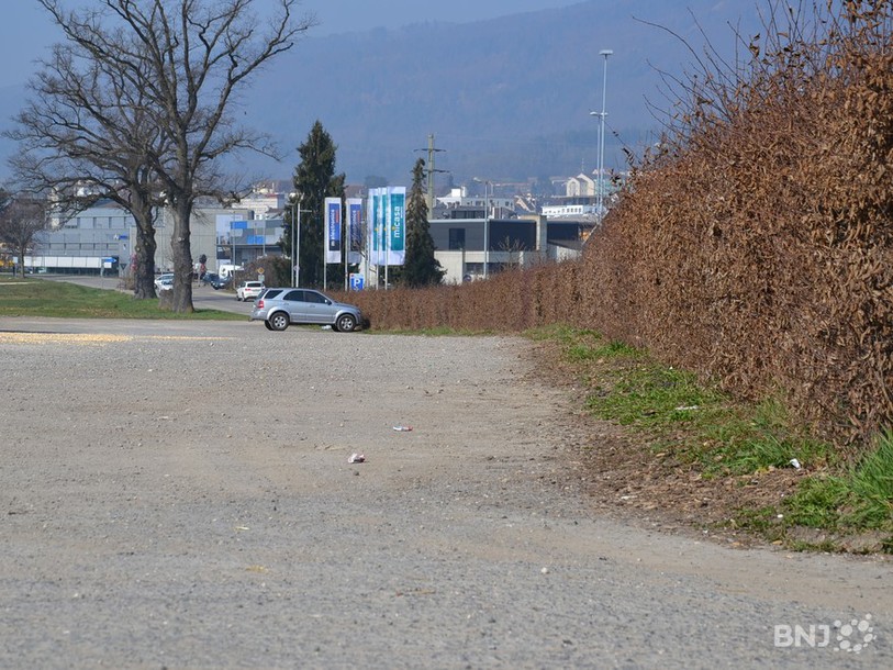 L'actuel parking de La Croisée des Loisirs à Delémont