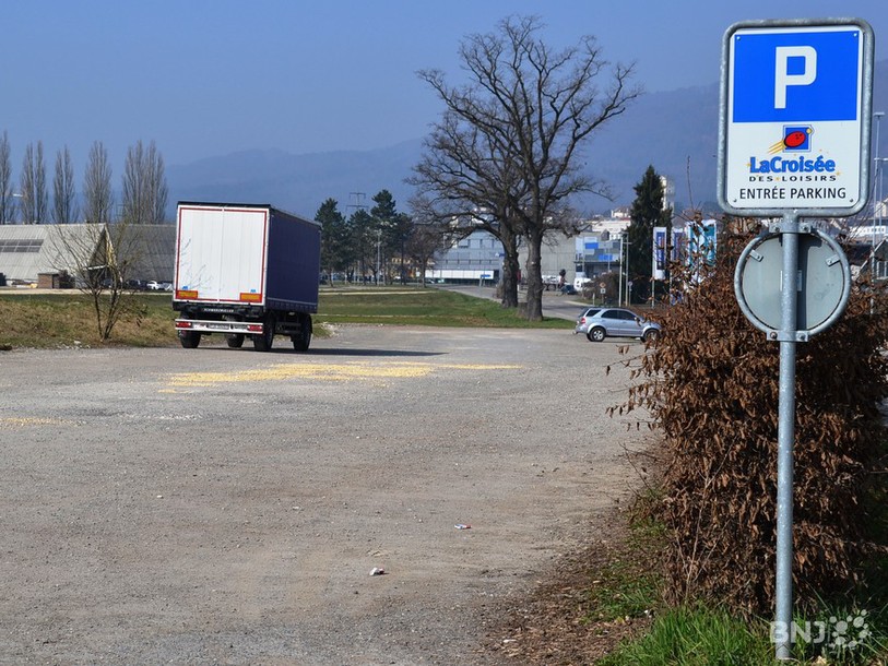 L'actuel parking de La Croisée des Loisirs à Delémont