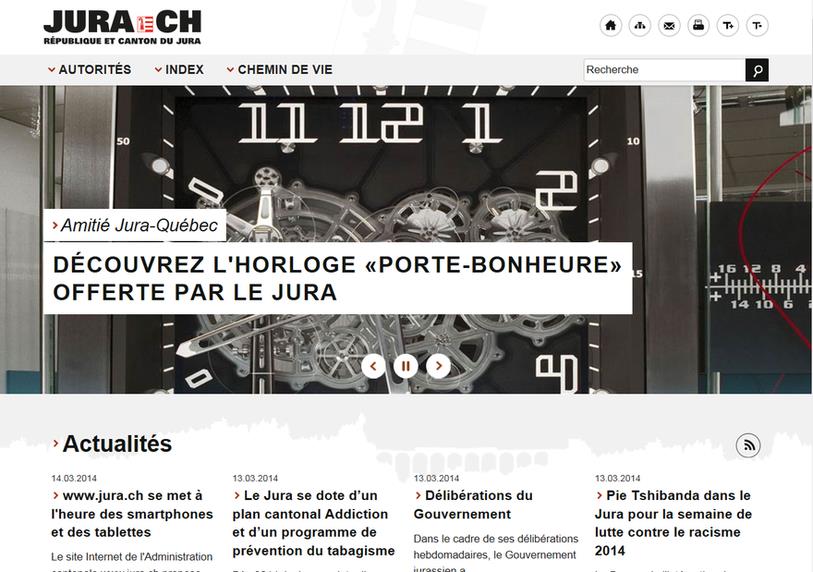 Un nouveau look pour www.jura.ch