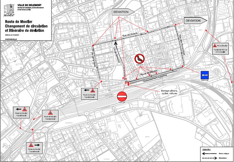 La circulation va être perturbée en ville de Delémont