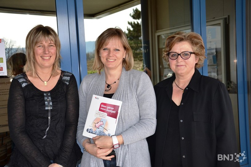 Les deux conseillères Sylvie Cortat Frey, Patricia Jeanneret et la présidente de la FRC Jura Suzanne Maitre