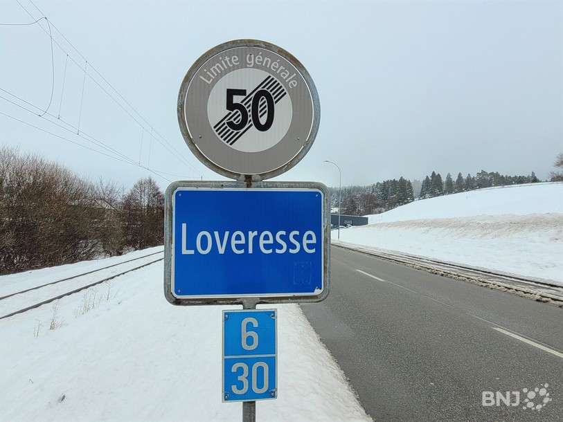 L'entrée de Loveresse depuis Reconvilier.