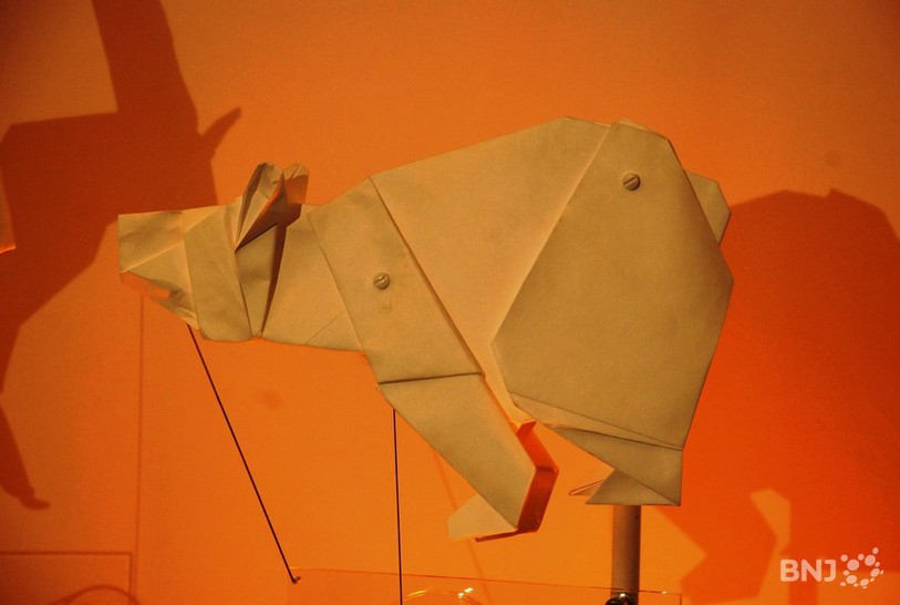 L'exposition présente les animaux emblématiques du Parc national suisse sous forme d'origamis.