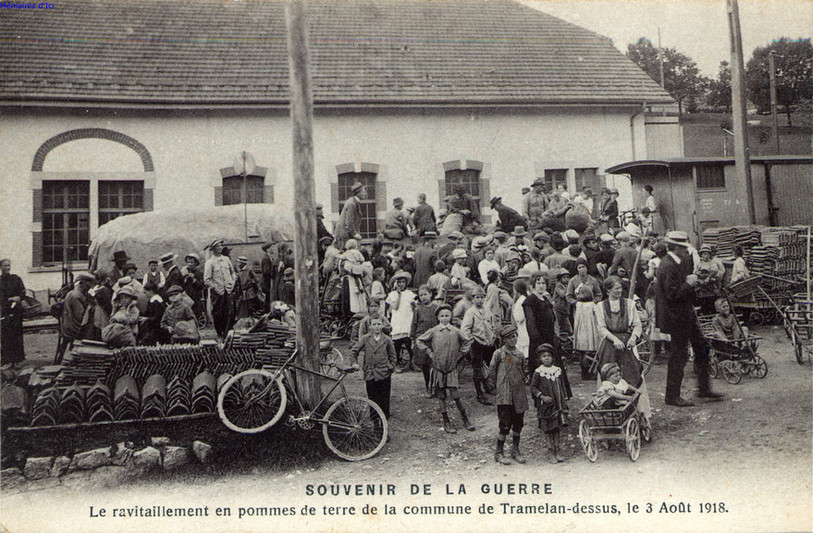 Le ravitaillement en pommes de terre de la commune de Tramelan-dessus, le 3 août 1918.