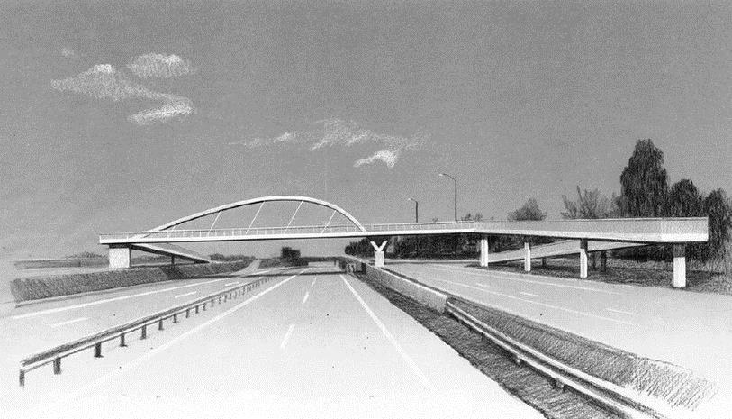 Vue artistique de la passerelle.