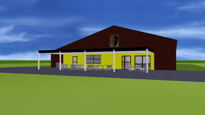 La future cantine du FC Bure arborera les couleurs du club (image : FC Bure)