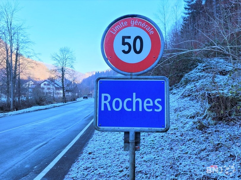 L'entrée de Roches depuis Moutier.