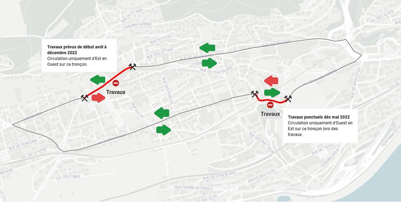 Les travaux du centre de Peseux commencent en avril, et ceux de l'Avenue Edouard-Dubois en mai.