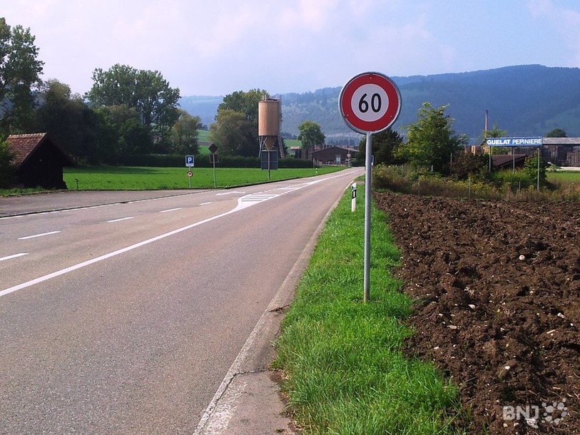 Limitation de la vitesse Bassecourt-Glovelier