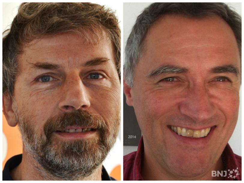 André Christen (à gauche) et Ami Gyger se disputent la mairie de Petit-Val.