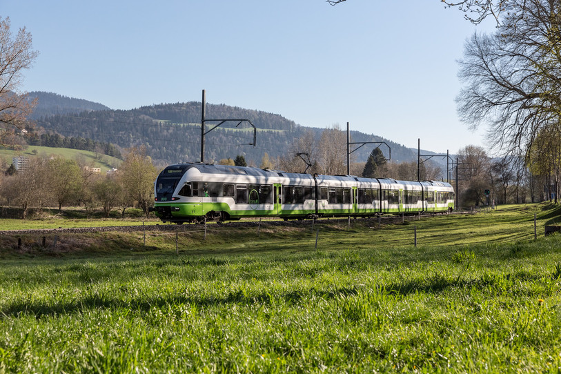 Les trains ne circulent plus ce lundi matin entre Couvet et Buttes. (Photo : illustration TransN)
