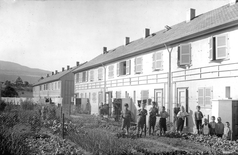 La quartier du Petit-Marais à Bienne est représentatif des lotissements coopératifs qui ont vu le jour dans la cité il y a un siècle environ. (Photo : Archives municipales Biel/Bienne).