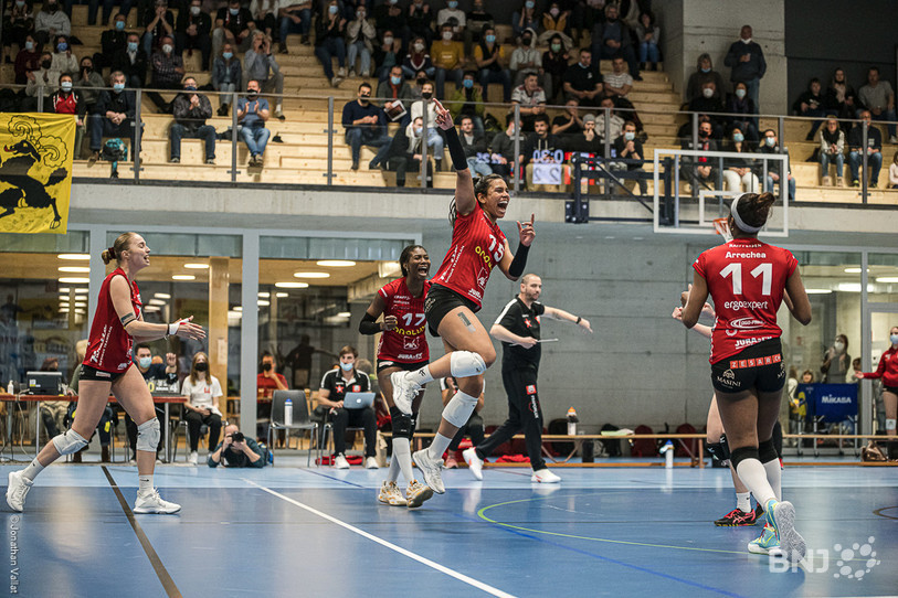 Les joueuses du VFM ont pu laisser exploser leur joie dimanche soir. (Photo : Jonathan Vallat).