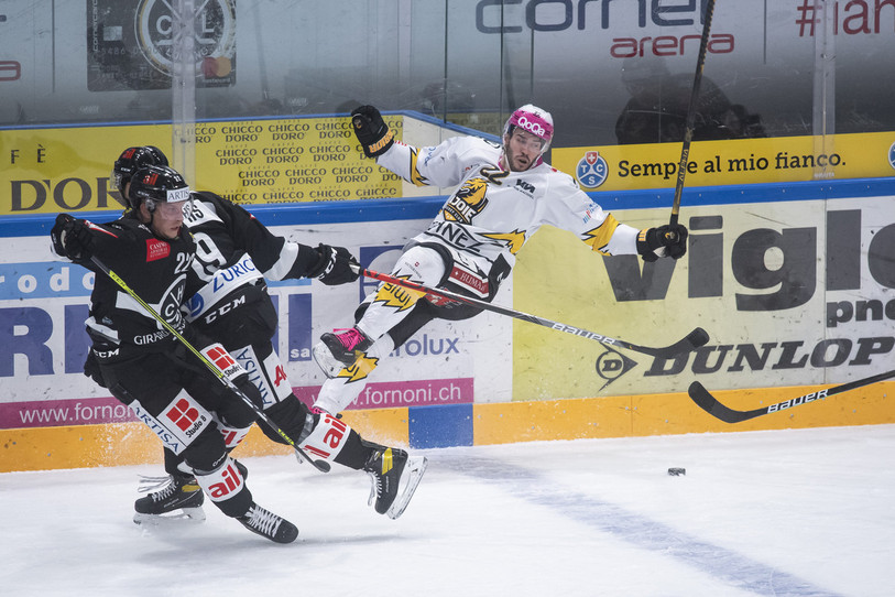 Lars Frei et le HC Ajoie ont buté sur un solide Lugano mardi soir (photo : KEYSTONE/Pablo Gianinazzi).