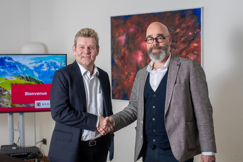 Alexandre Willemin (à droite) a succédé à Pascal Ribaut (à gauche) à la tête de la BCBE de Moutier. (Photo : BCBE )