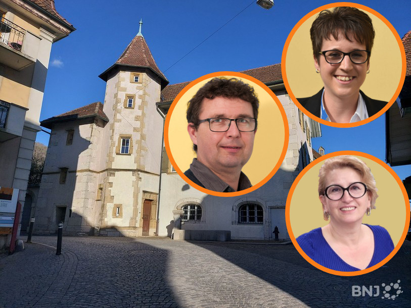 Jacques Frei, Virginie Heyer et Morena Pozner ont échangé sur l'avenir du Conseil du Jura bernois lundi soir.