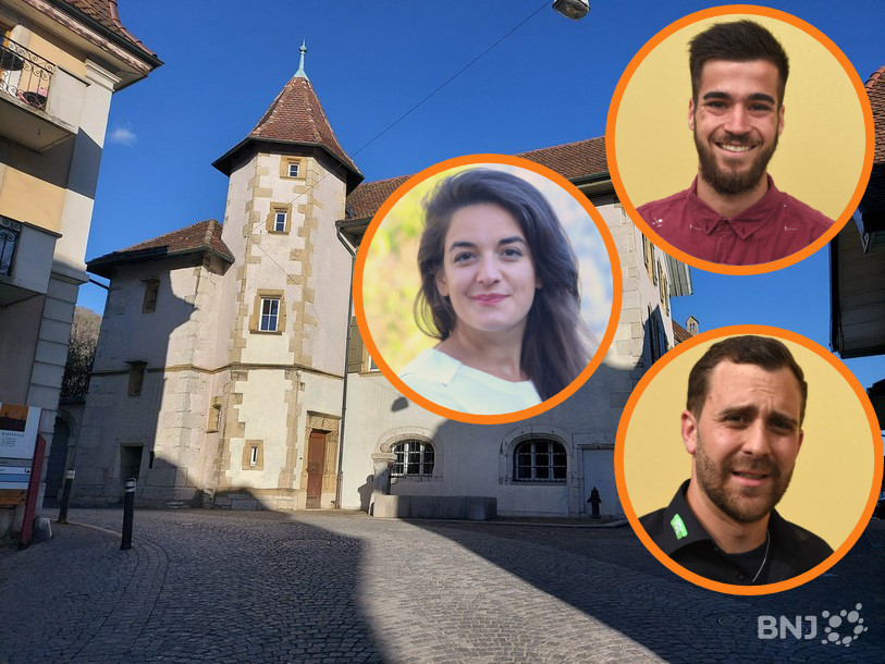 Maurane Riesen, Cyprien Louis et Maxime Ochsenbein ont échangé sur le futur du Conseil du Jura bernois ce jeudi.
