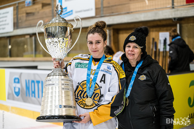 Laura Desboeufs a remporté la Coupe de Suisse dimanche avec les Ladies de Lugano. (Photo : Jonathan Vallat).
