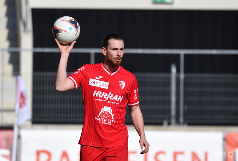 Nolan Erard échangera le maillot du FC Bienne contre celui des SR Delémont la saison prochaine (photo : archives, Georges Henz).