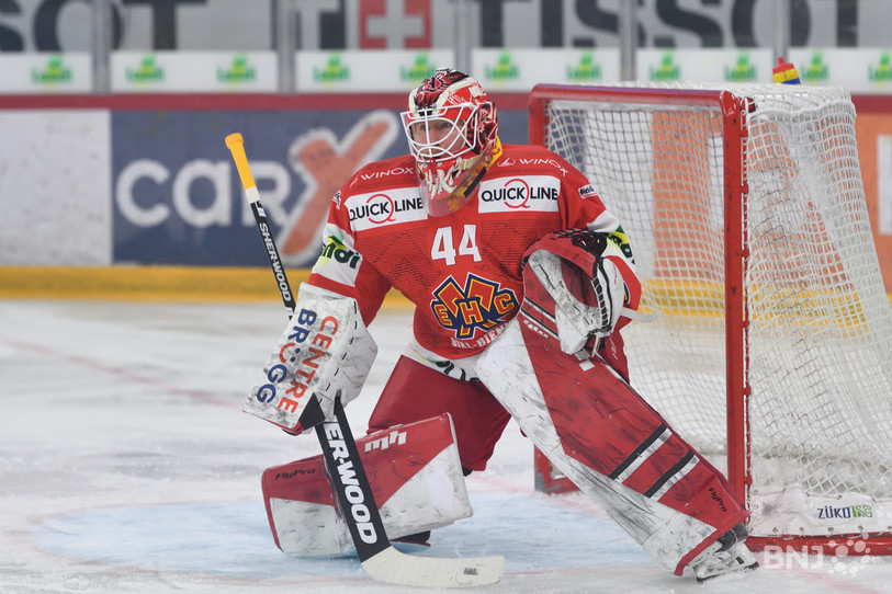 Le gardien russe Dmitry Shikin a livré un grand match devant les filets biennois. (Photo : Georges Henz)