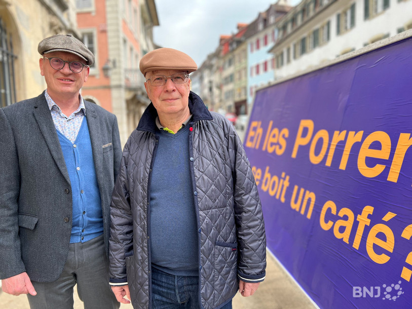 Gabriel Voirol (à gauche), maire de Porrentruy, et son homologue de Fontenais Yves Petignat vont évoquer le projet de fusion avec leurs habitants.