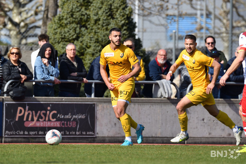 Sofiane Achour (à gauche) a marqué pour les SRD samedi en match de préparation. (Photo : archives Georges Henz)