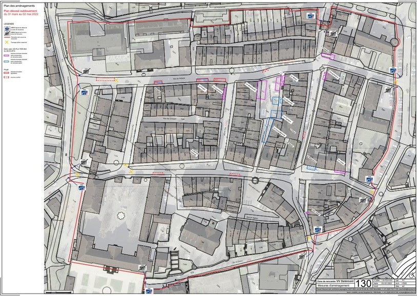 Le périmètre de la zone de rencontre en vieille ville (illustration: ville de Delémont).