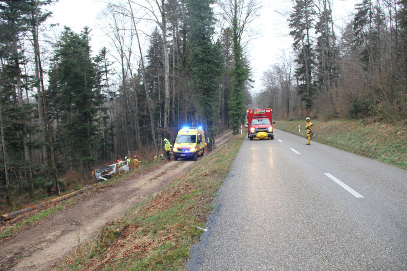 L'accident est survenu mercredi matin entre Bourrignon et Develier-Dessus. (Photo : Police cantonale jurassienne).